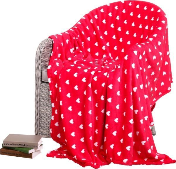 Плед Heart 160x200 см червоний із білим La Nuit 