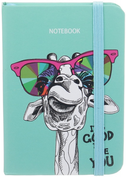 Книга для нотаток Жирафа в окулярах А7 96 аркушів