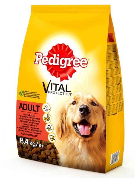 Корм сухий для дорослих собак для середніх порід Pedigree Яливичина та птиця 8 кг
