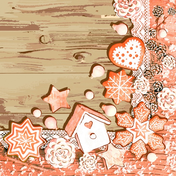 Серветки столові Luxy Імбирна смакота 33х33 см коричневий 18 шт.