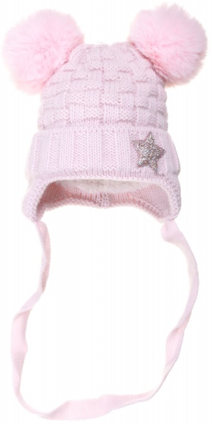 Шапочка дитяча для дівчинки Kraft+ р.36-38 рожевий 2733 