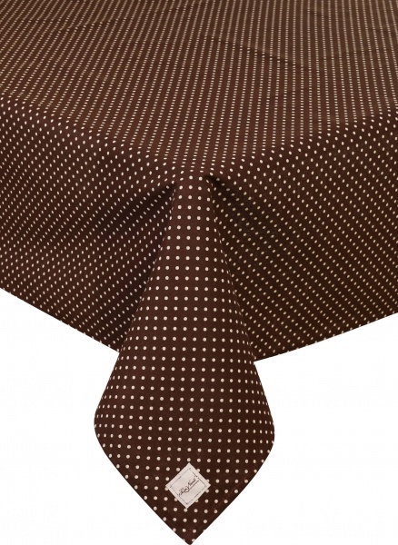 Скатерть Lucy горошек 133x110 см коричневый La Nuit 