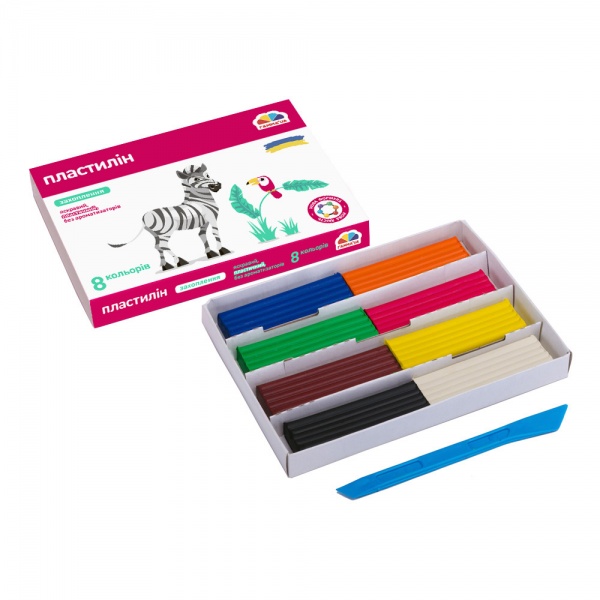 Пластилін 8 кольорів 128 г Гамма UA