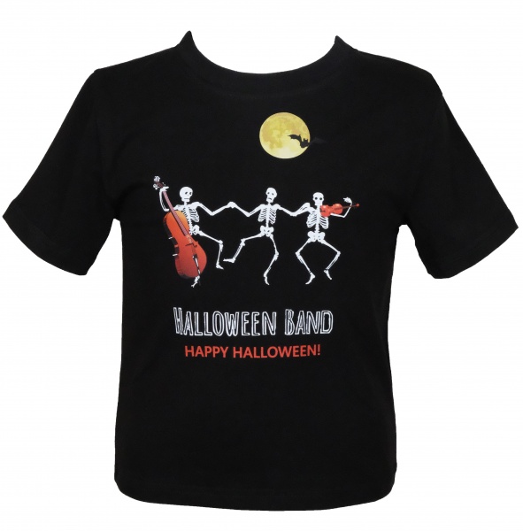 Футболка для дівчаток/для хлопчиків WP Merchandise Halloween Скелети р.128–134 чорний 22134 