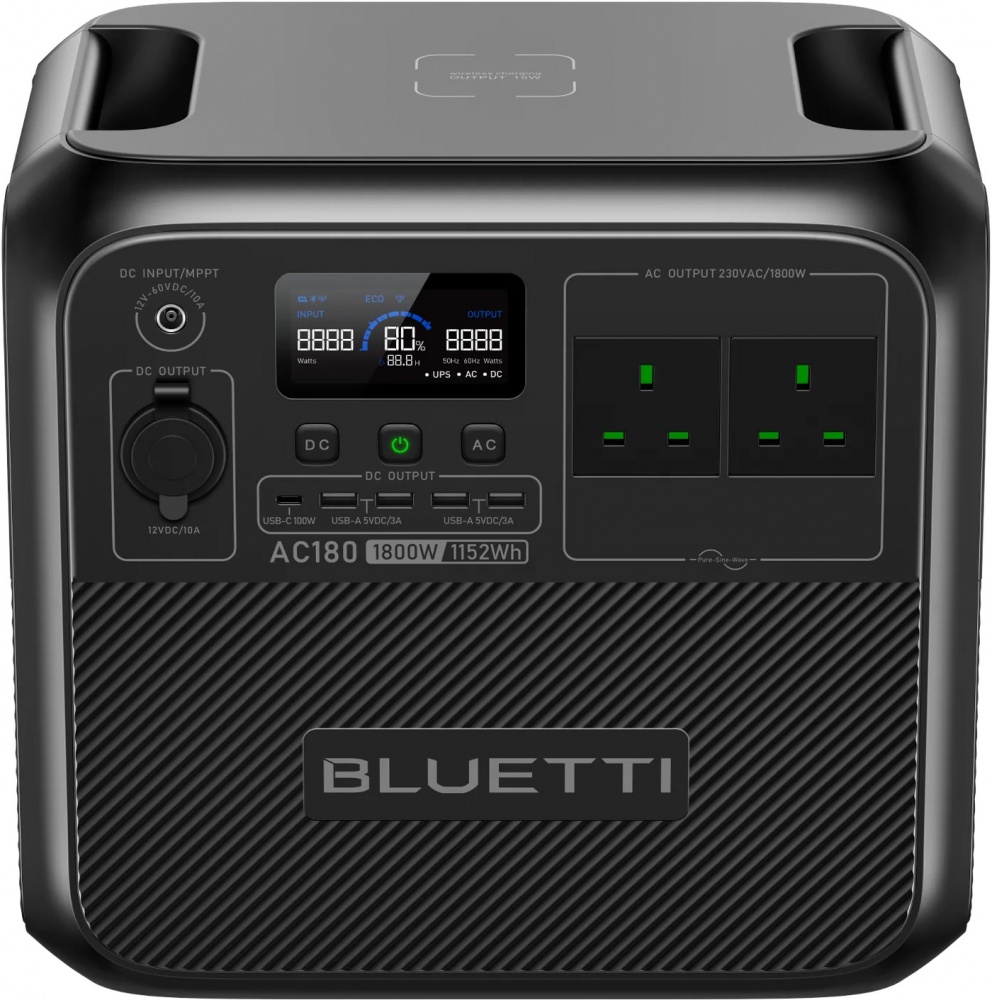 Зарядная станция BLUETTI AC180 GB Plug 1800 Вт LiFePO4 (1152 Вт·ч)