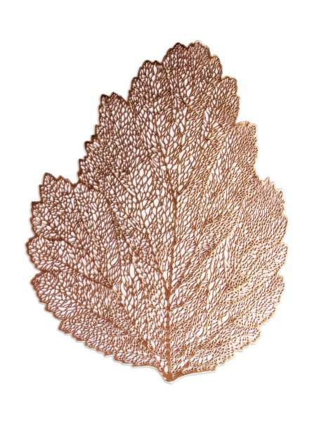 Подставка под горячее Листья ажурная медь 36x47 см