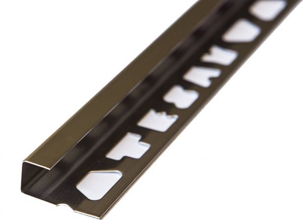 Профіль квадратний кут Eco нержавіюча сталь 12 мм 2,7 м срібло глянець