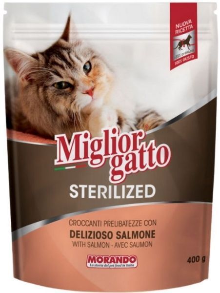 Корм Morando MigliorGatto Sterilized with Salmon для стерилізованих котів, з лососем 800 г
