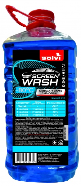 Омыватель стекла SOLVI Зимний Бриз зима -80°С 4л 