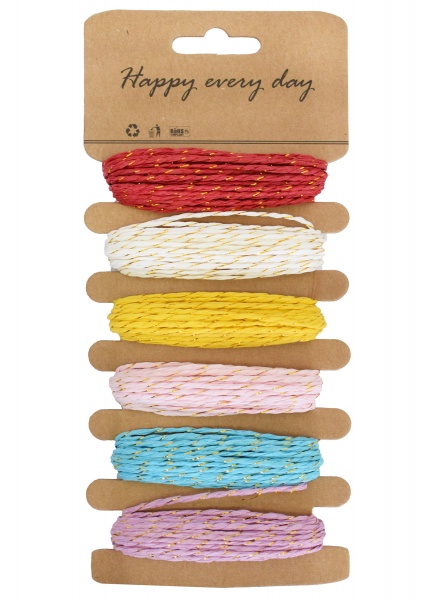 Набір стрiчок для пакування 19333 6 шт. 0,3 см 5,5 м різнокольоровий 