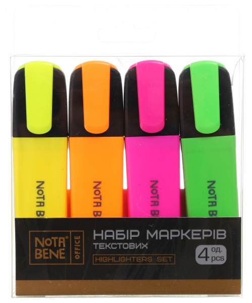 Набор маркеров текстовых Nota Bene 4 шт. разноцветный 