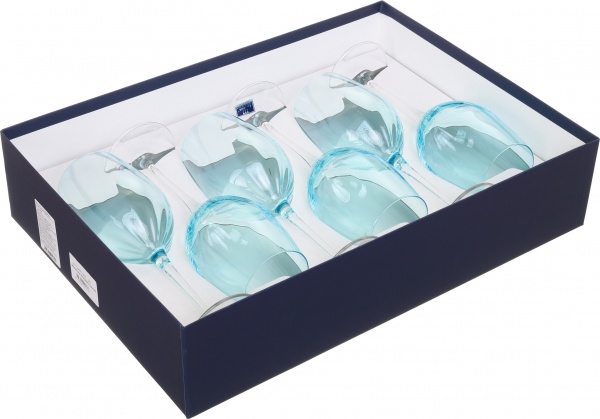 Набор бокалов для вина Monalisa Allegria Azzuro Cenere 470 мл 6 шт. Vema 