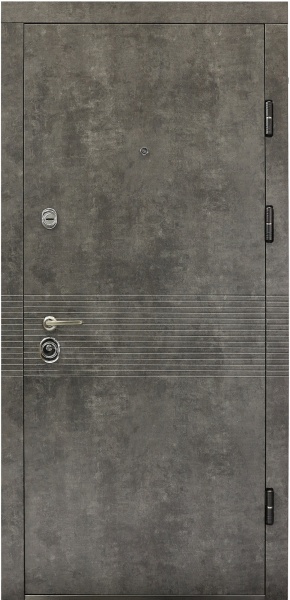 Двері вхідні Міністерство дверей Престиж 297 мармур темний / білий 2050x960 мм праві