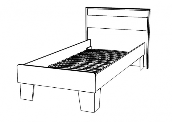 Кровать SOKME Скарлет 90x200 см дуб сонома/венге магия 