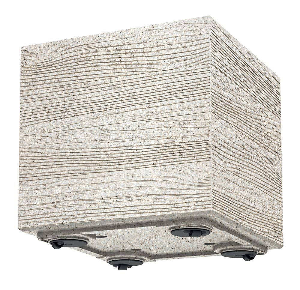 Горшок для цветов пластик Madera Square Eco Wood 300мм квадратный белый PRP (82740-449)