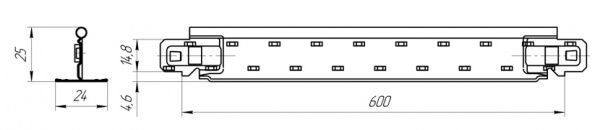 Профиль KRAFT Fortis T-24 600x25x24мм белый