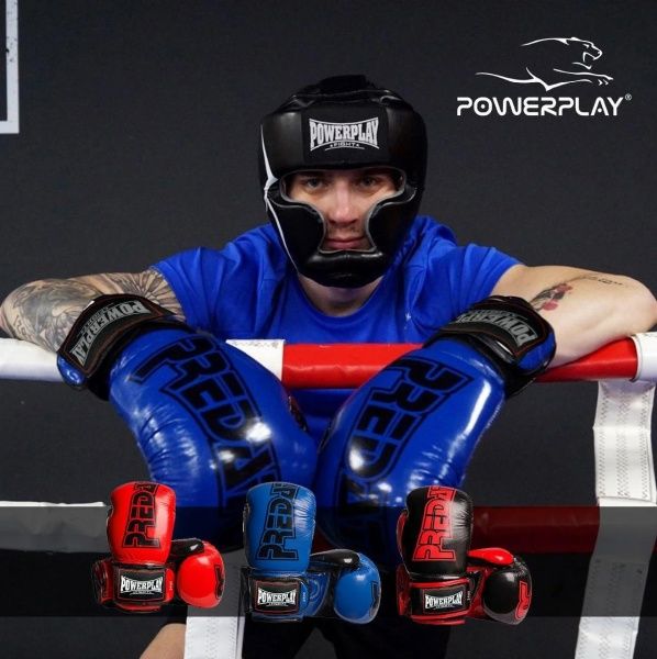 Боксерские перчатки PowerPlay р. 12 12oz 3017_12 красный с черным