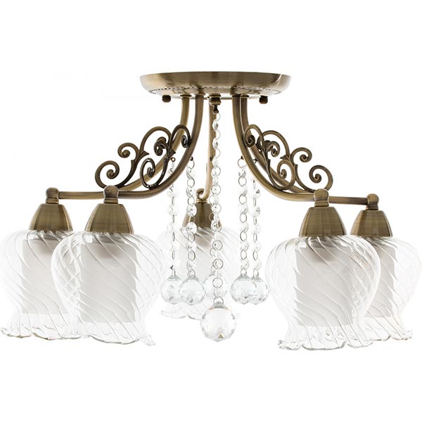 Люстра Accento Lighting Levanto ALHu-DL16754-5C античная латунь