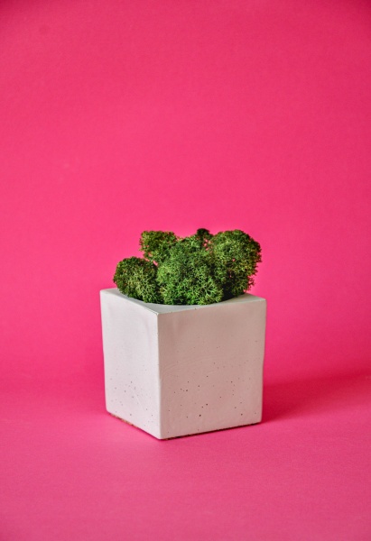 Кашпо квадратное Cube белый бетон