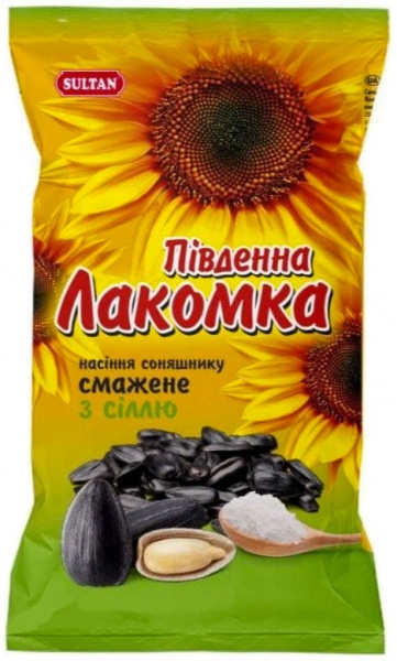 Семена подсолнечника ТМ ЛАКОМКА ПІВДЕННА жареные подсоленные 120 гр 4820134850779
