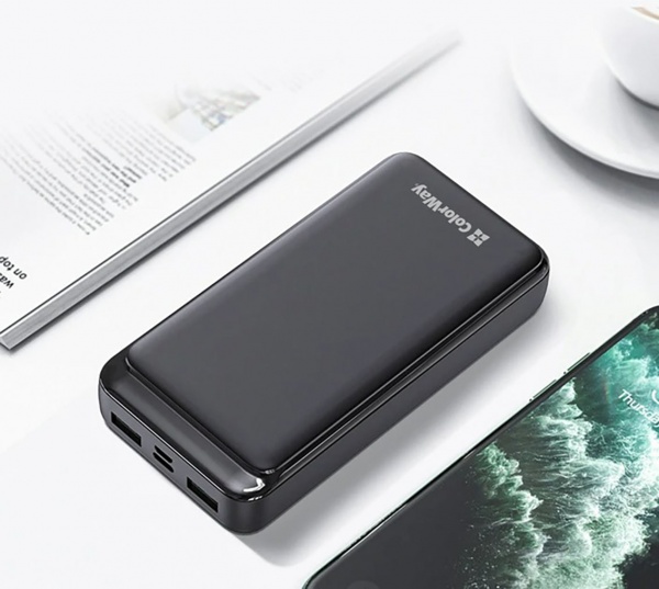 Универсальная мобильная батарея ColorWay 20000 mAh black (CW-PB200LPD2BK) 