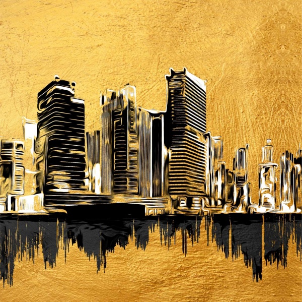 Постер Нью Йорк золото Posterclub 