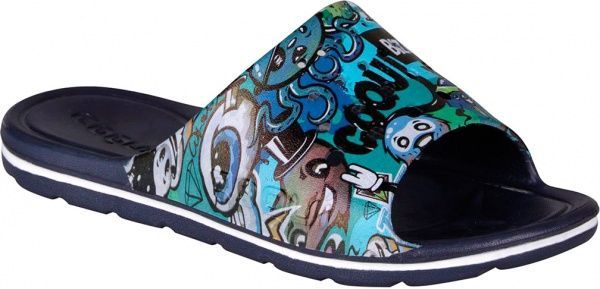 Шльопанці Coqui Long Printed 6375 102417 р. 28/29 синій із малюнком