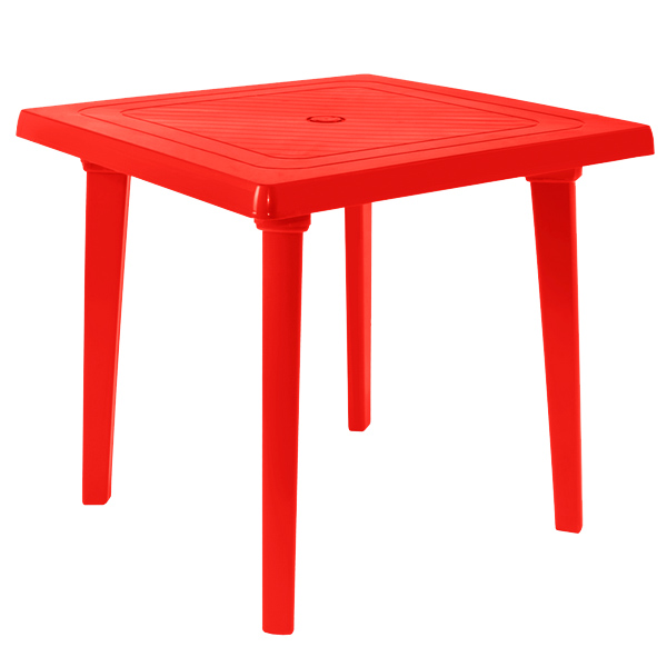 Стіл пластиковий квадратний 80x80 см червоний
