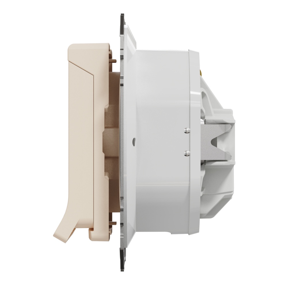 Розетка силова із заземленням Schneider Electric Sedna Design зі шторками з кришкою бежевий SDD212024