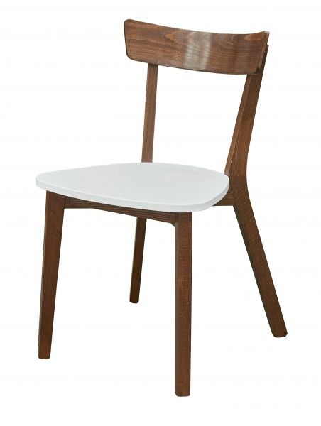Стілець обідній Мебель-Сервіс Франко 480x805x520 мм горіх темний/білий