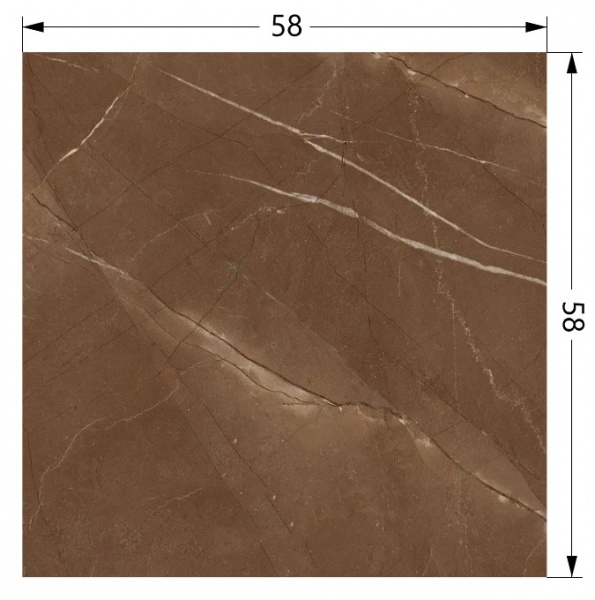 Плитка TABRIZ TILE Invent Brown - Glossy Рolished 58x58 