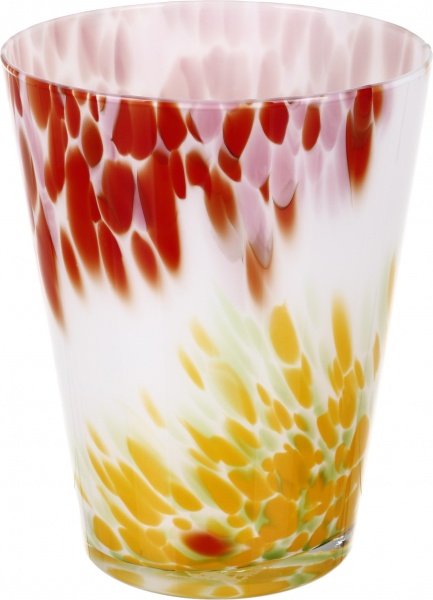 Ваза Wrzesniak Glassworks Confetti 24 см зелено-желто-розовый 