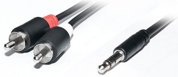 Кабель Real-el 3,5 мм – 2xRCA 1,8 м чорний (Audio Pro 3.5mm M - 2xRCA M 1.) 
