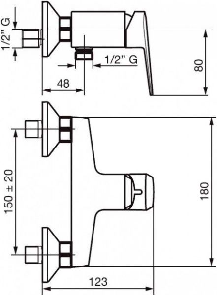 Змішувач для душу Emmevi Rubinetterie Бета Нью Cr27002cn