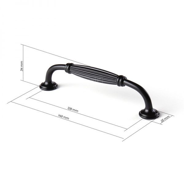 Ручка-скоба L4.008.128BL Larvij 128 мм черный