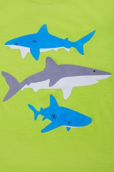 Футболка для хлопчиків Luna Kids з принтом Shark р.122 зелений 