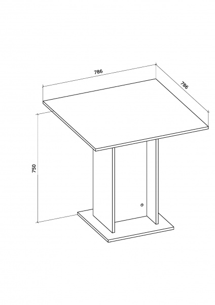 Стол обеденный Грейд Мини 786х750х786 мм дуб сонома 