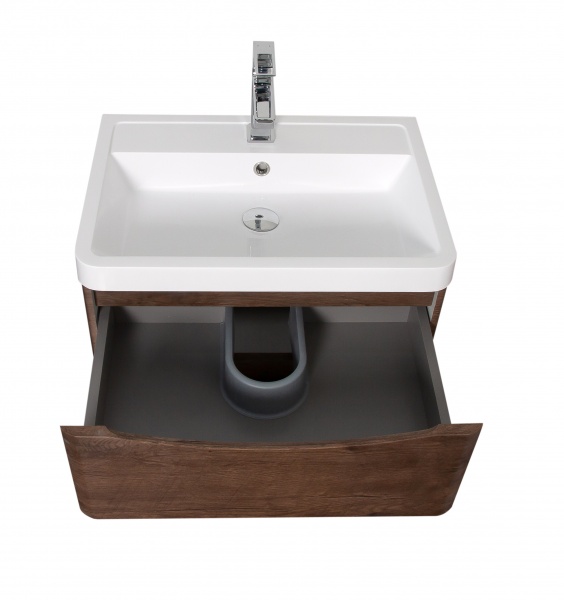 Тумба подвесная Aqua Rodos Vista каштан с умывальником Ваr 60 см