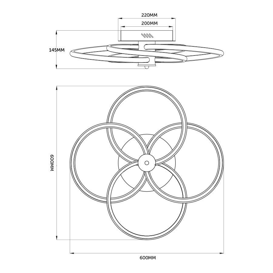 Люстра стельова LED CONCEPT ARDS R 203 Вт чорний