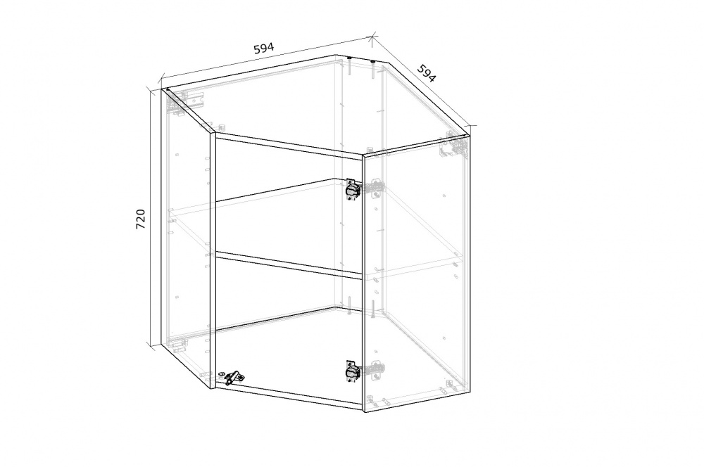 Шкаф верхний Грейд Оптимум 594x720x594 мм дуб артизан