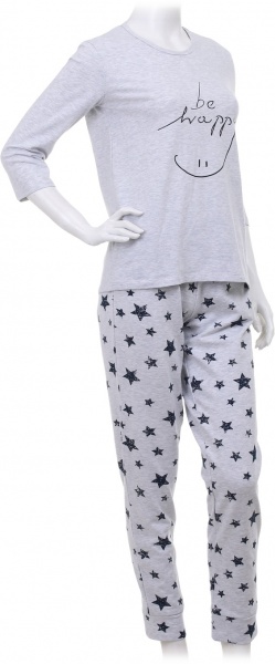 Костюм домашній жіночий Flis clothes Нічна зірочка 2 р. XL чорний із сірим 