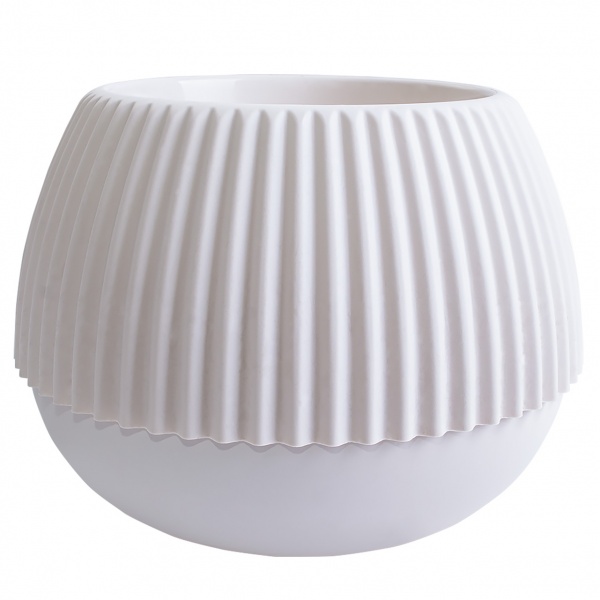 Вазон пластиковий Алеана Бохо круглий 2,5 л біла троянда 