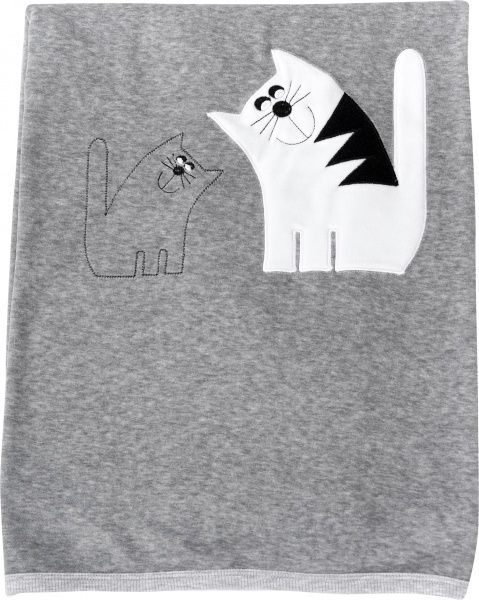 Плед Sasha Детский Essence Котики 90*90 серый 115/16 