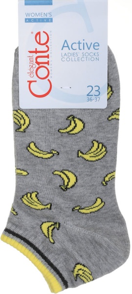Шкарпетки жіночі Conte ACTIVE (короткі) 17С-31СП 111 р. 23 сірий із малюнком 1 шт. 