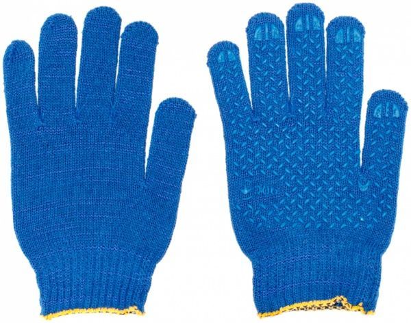 Рукавички MasterOK 3D MASTER-60TВ трикотажні сині з покриттям ПВХ крапка XL (10)