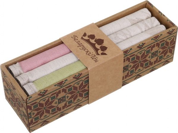 Набір рушників флора 46x70 см Білоруський льон коричневий 