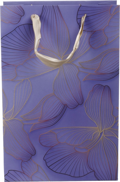 Пакет подарочный LL-1 D-1140 лавандовый орхидеи с лаком