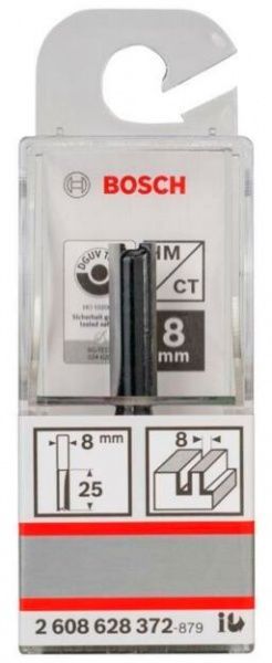 Фреза пазова кінцева циліндрична Bosch 8/25/56 ММ, ХВ. 8ММ 2608628372