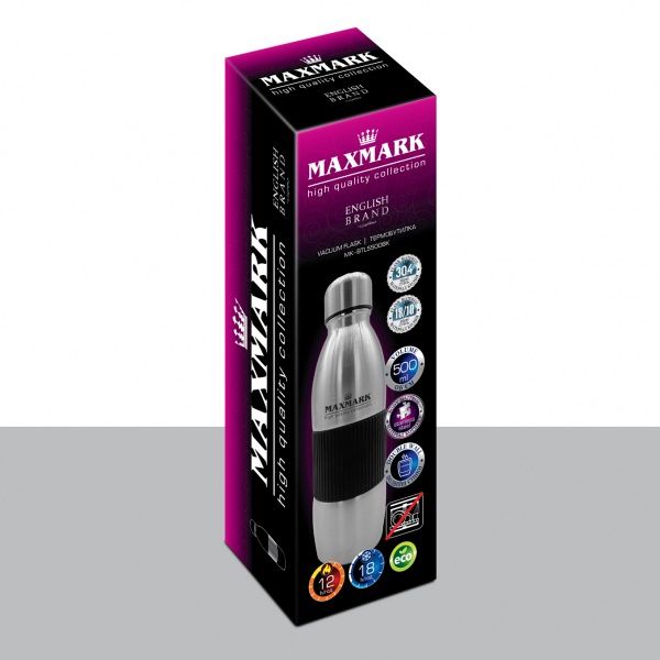 Термопляшка Classic 500 мл срібний MK-BTL5500BK Maxmark