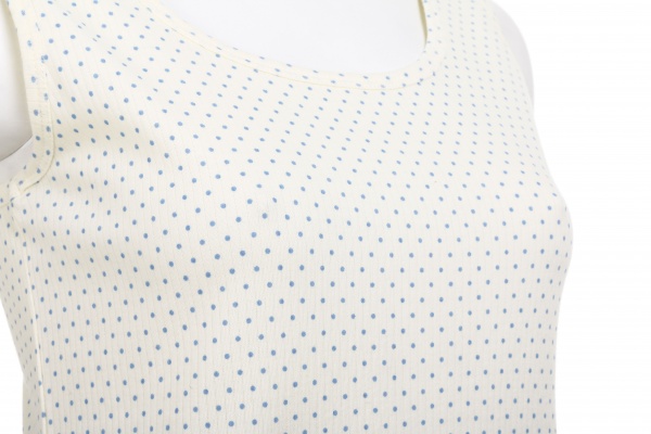 Комплект домашний женский Горошек голубой майка и шорты р. M молочный